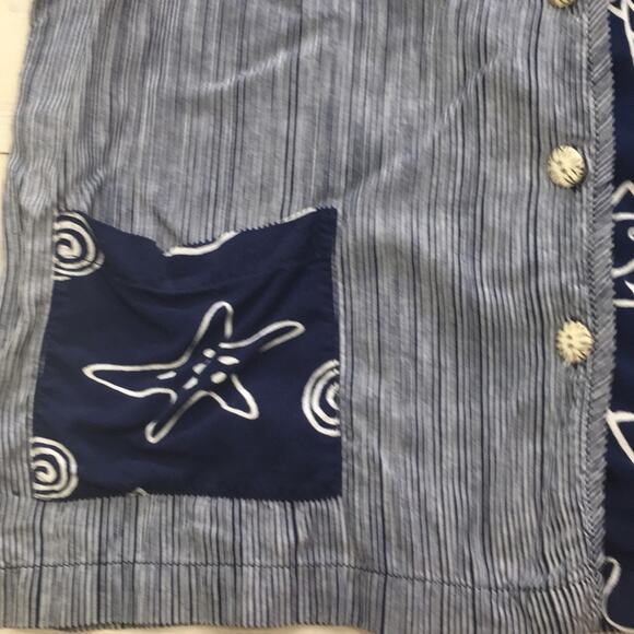 Vintage Terra Cotta Collection V-neck button down boho hippie short sleeve top - Picture 4 of 6